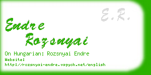 endre rozsnyai business card